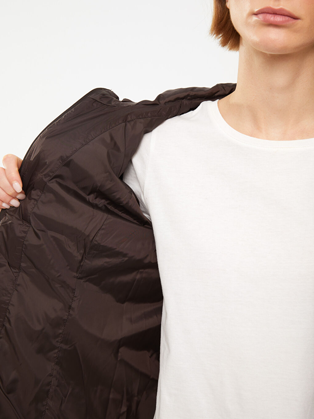 Women's Hooded Plain Puffer Coat-4