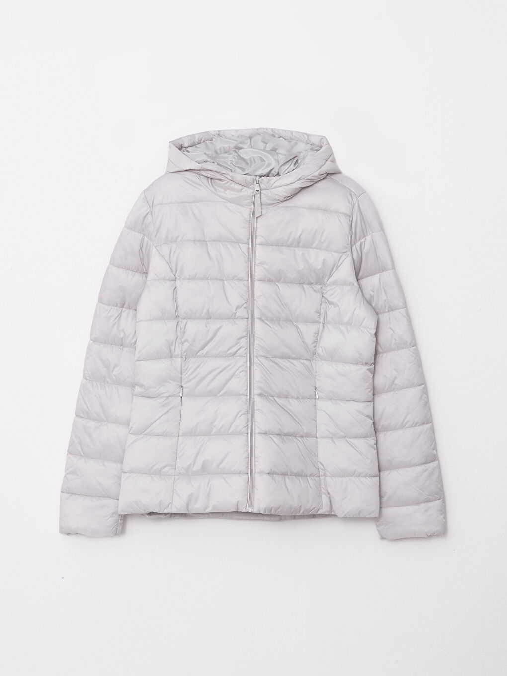 Women's Hooded Plain Puffer Coat-6
