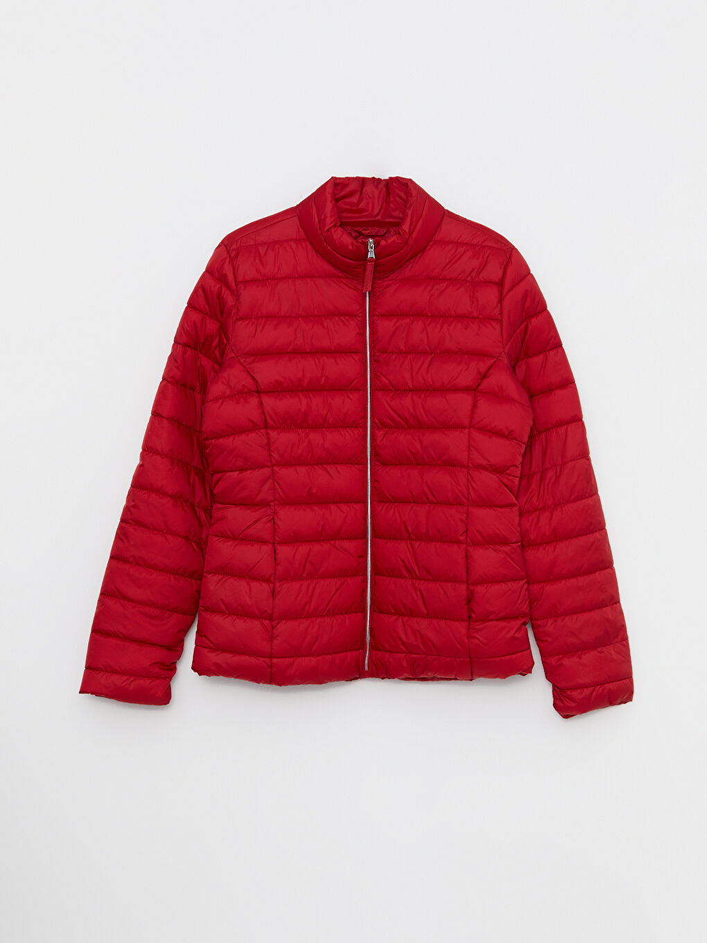 Әйелдерге арналған биік жағалы стандартты ұзын жең пуховик пальто-6