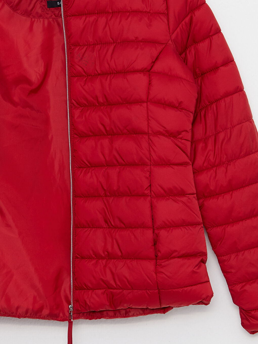 Әйелдерге арналған биік жағалы стандартты ұзын жең пуховик пальто-7