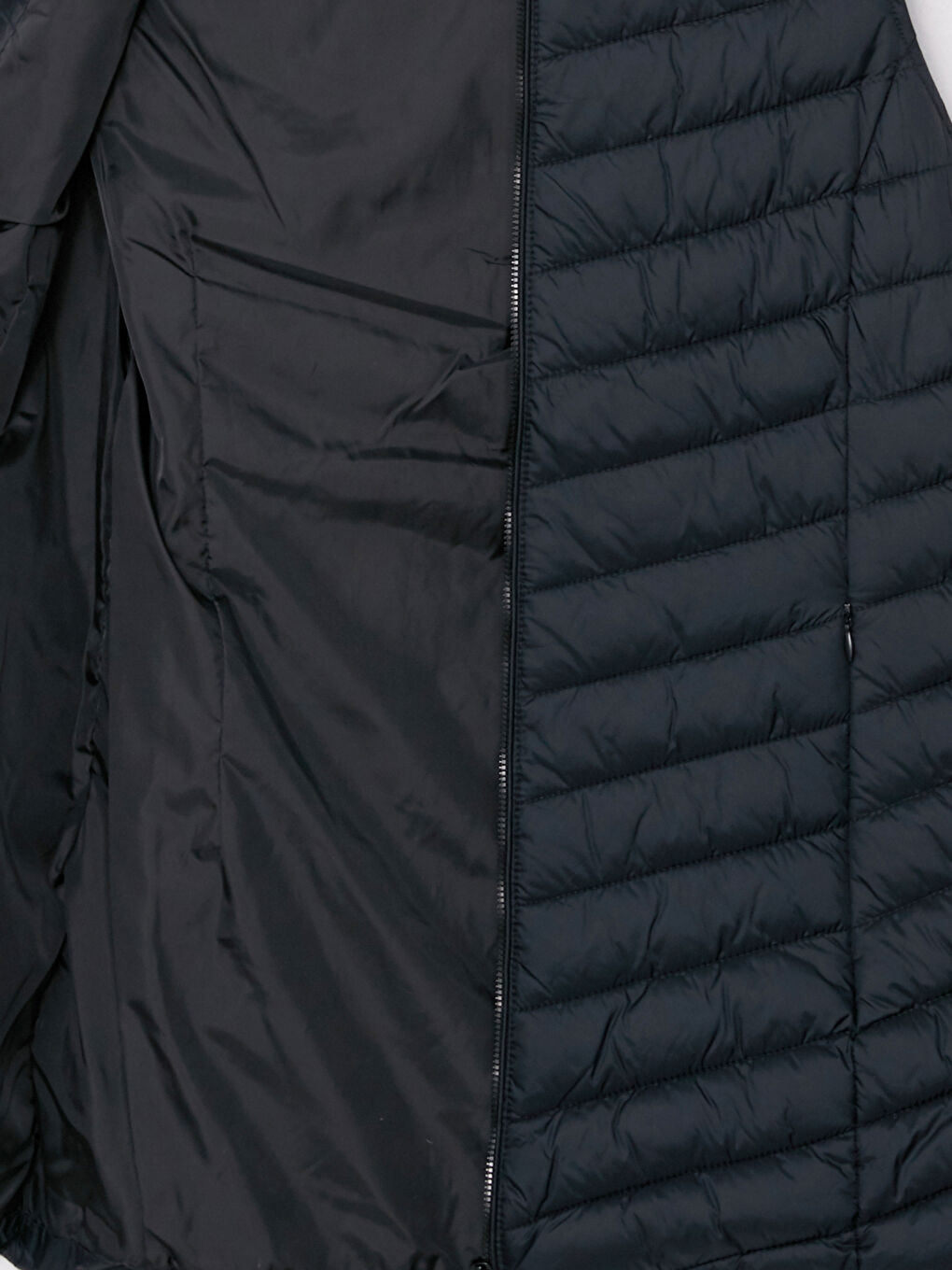 Siyah Kadın Kapüşonlu Düz Şişme Yelek-8