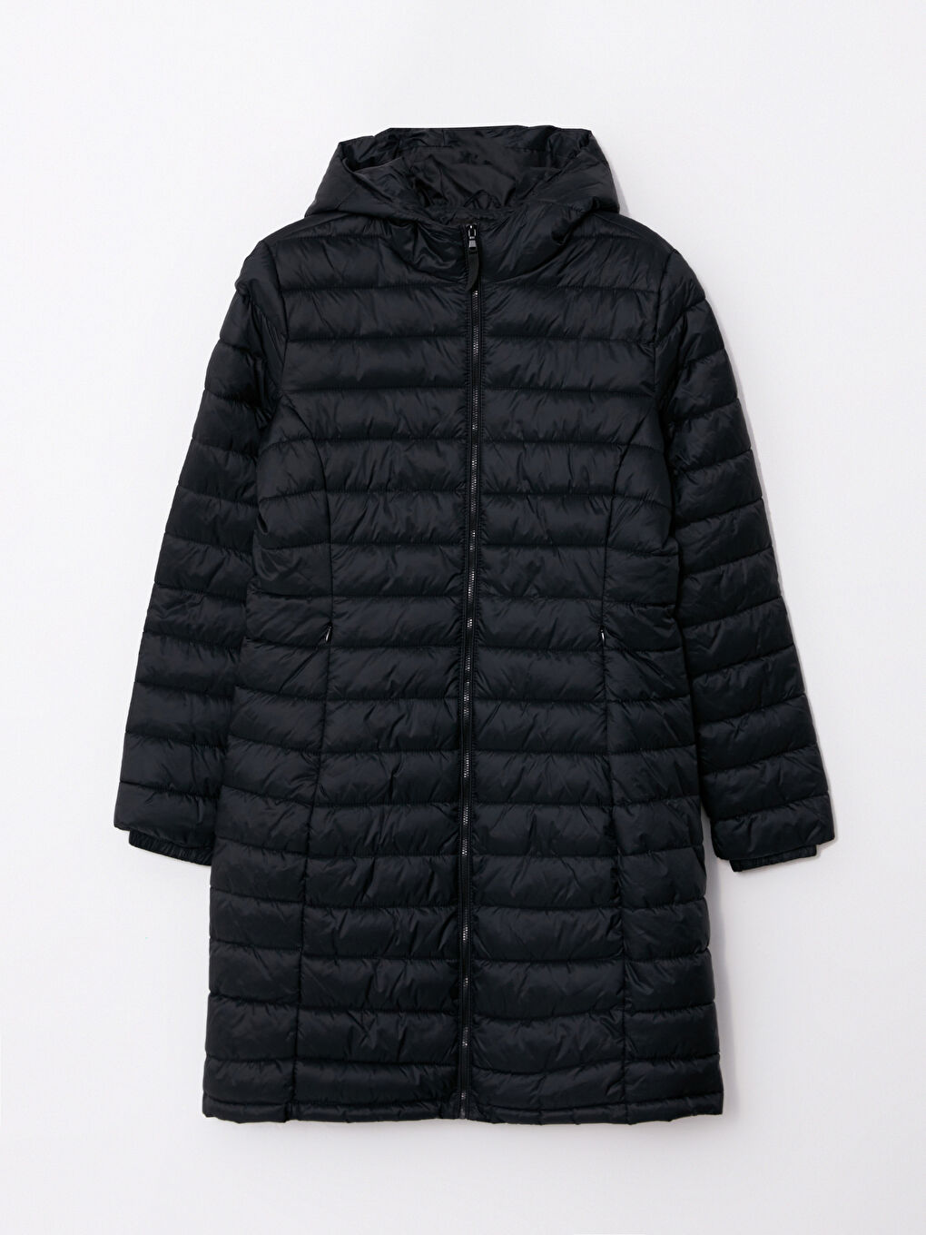 Women's Hooded Plain Puffer Coat-7