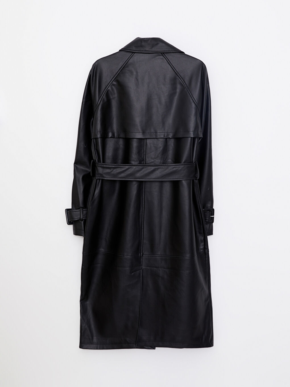 Jacket Neck Women's Faux Leather Coat-7