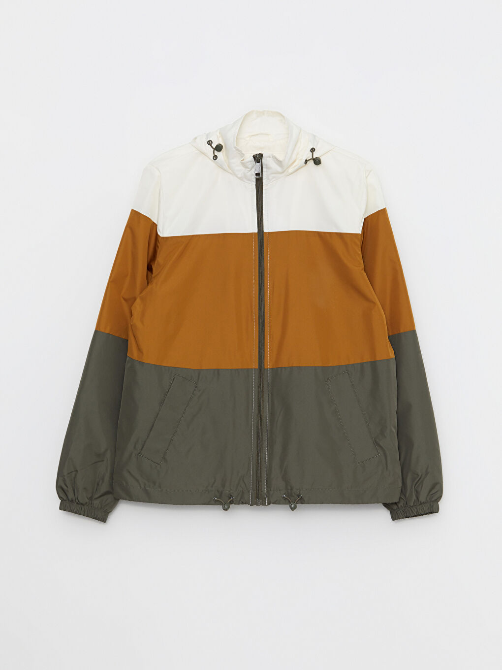 Hooded Color Block Women's Raincoat-7