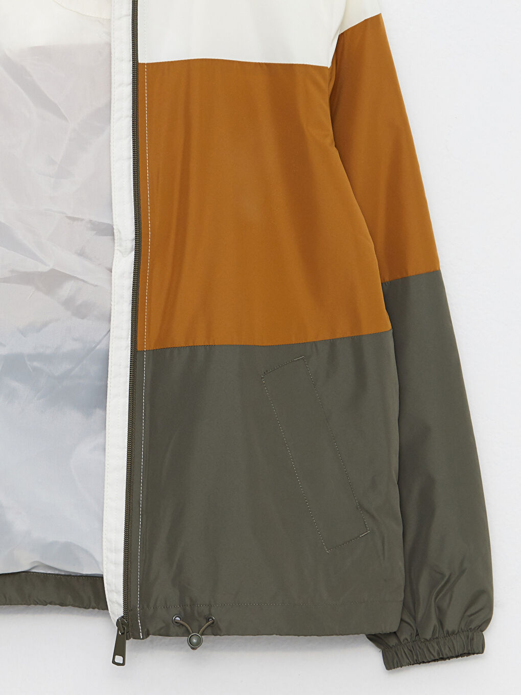 Hooded Color Block Women's Raincoat-8