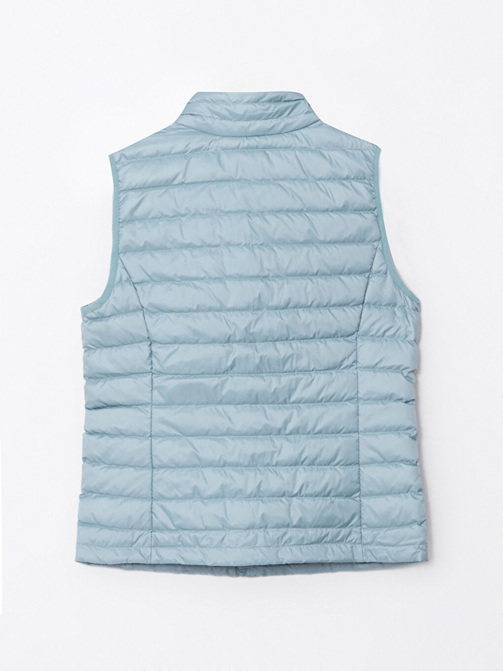 Women's Funnel Neck Plain Puffer Gilet-7