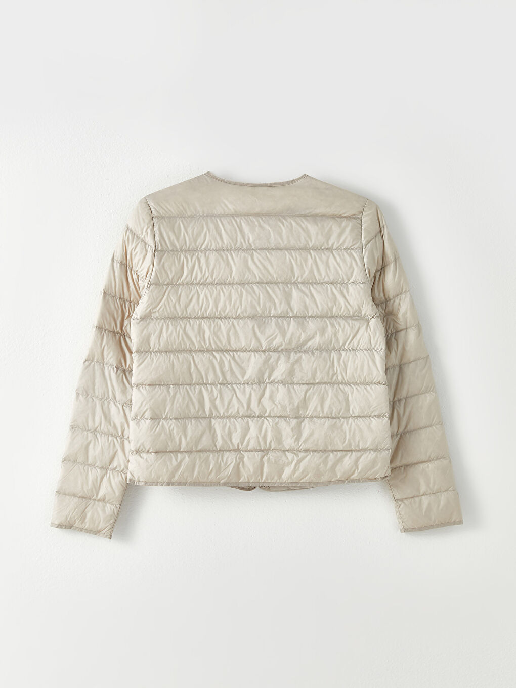 Manteau Duvet Femme à Col Rond, Coupe Droite, Manches Longues-7