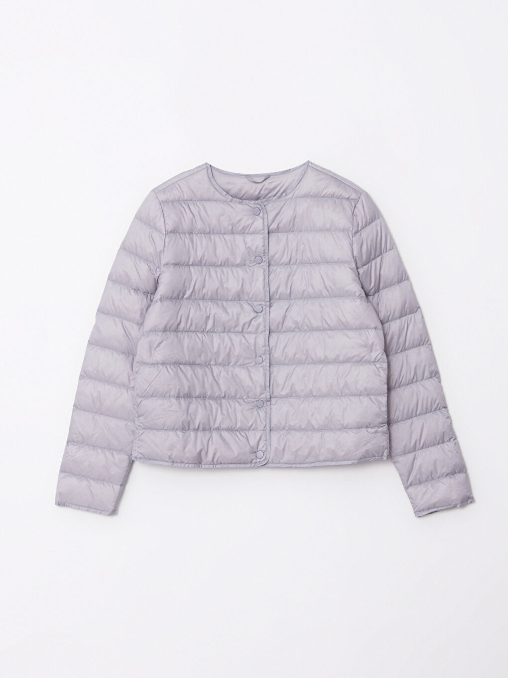 Crew Neck Straight Long Sleeve Women's Down Coat-5
