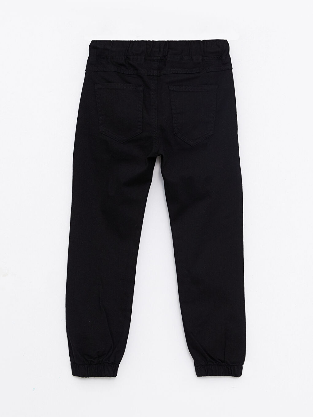 Siyah Beli Lastikli Basic Gabardin Erkek Çocuk Jogger Pantolon-1