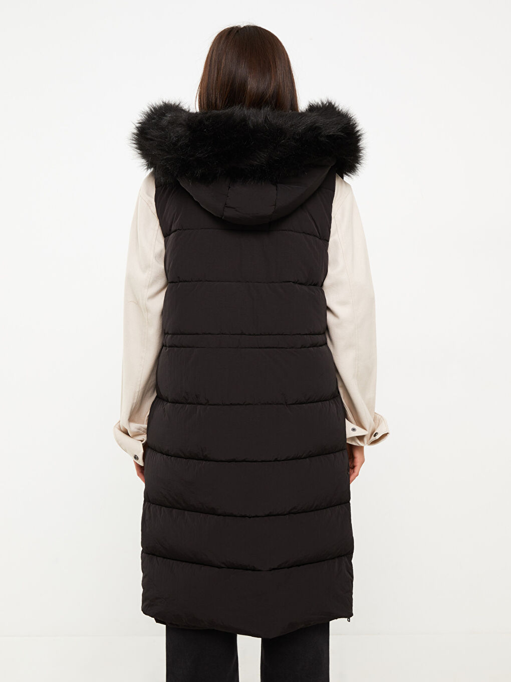 LCW Modest Women's Hooded Plain Puffer Gilet -W20099Z8-CVL
