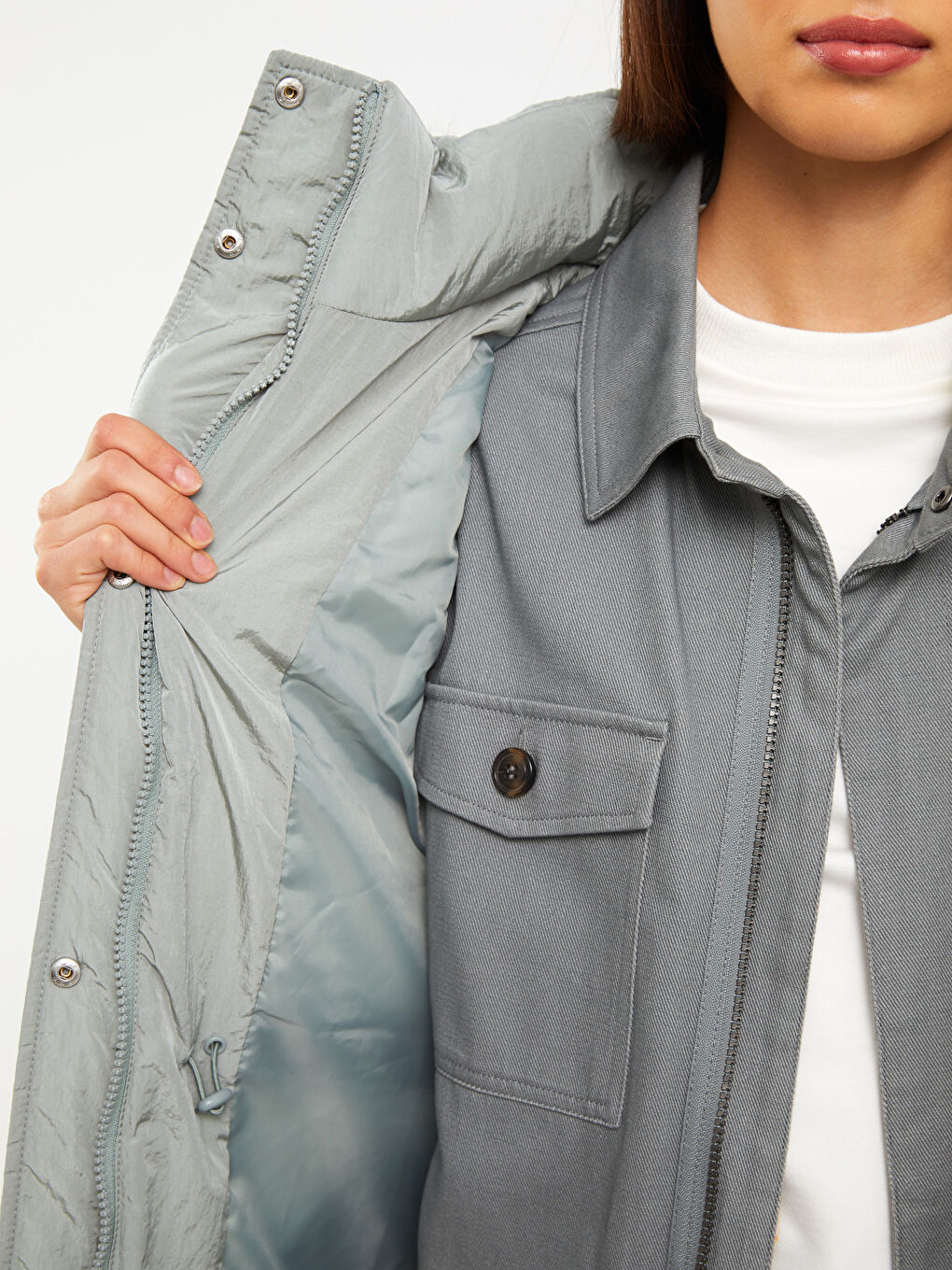 Women's Hooded Plain Puffer Gilet-4