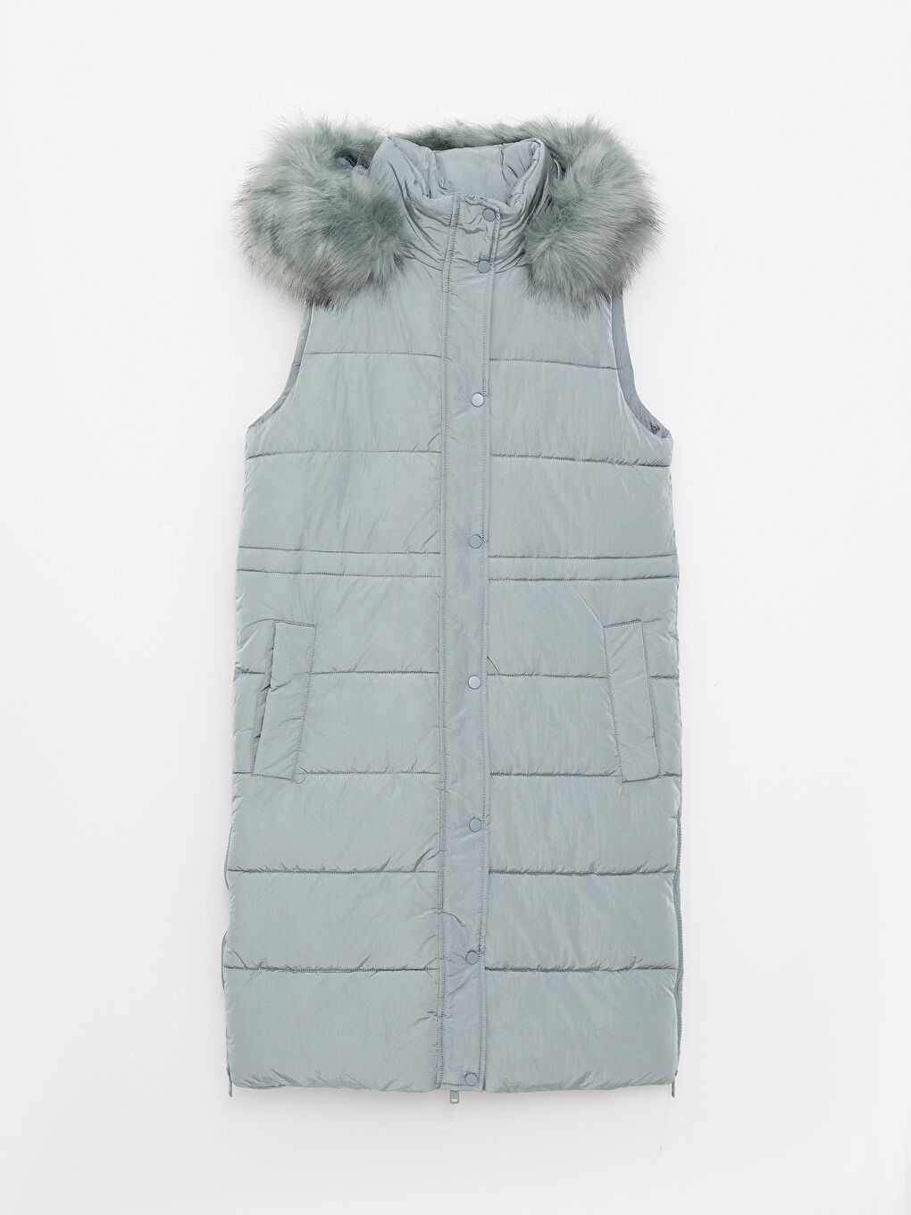 Women's Hooded Plain Puffer Gilet-6