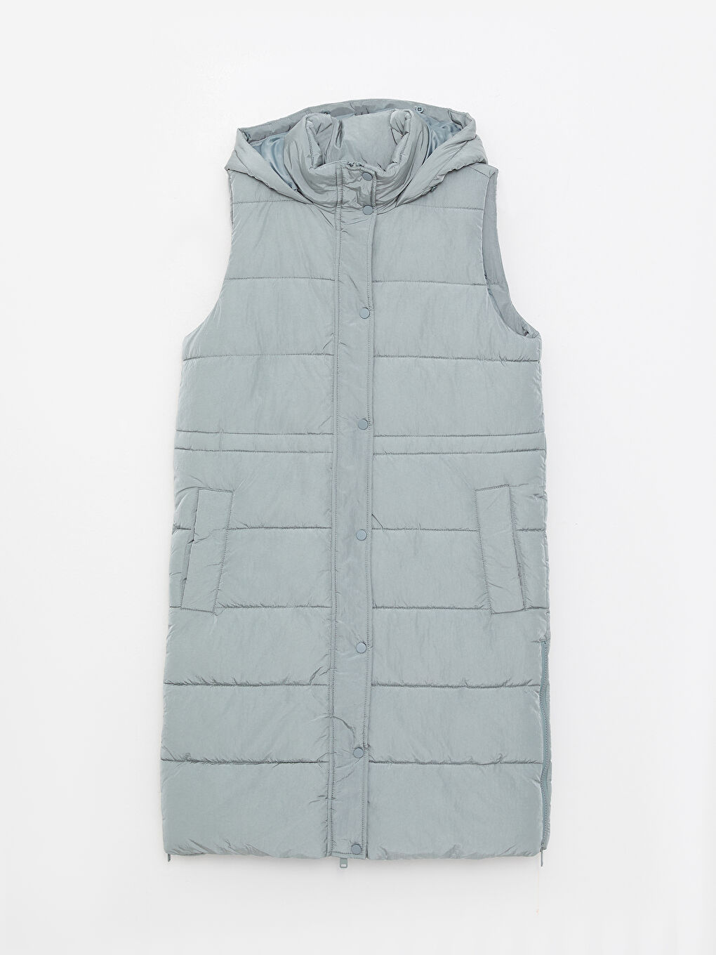 Women's Hooded Plain Puffer Gilet-8