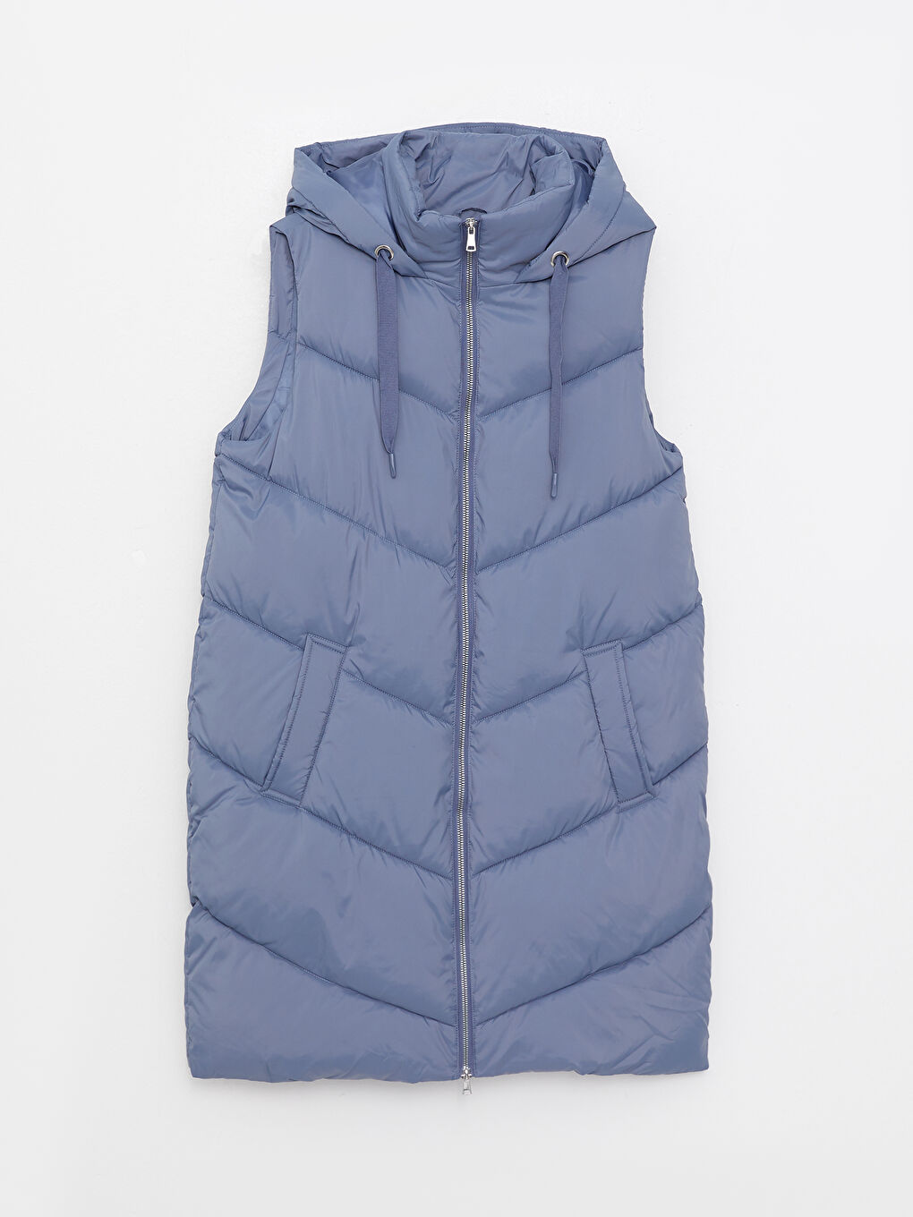 Vestă matlasată pentru Femei cu glugă, simplă-6