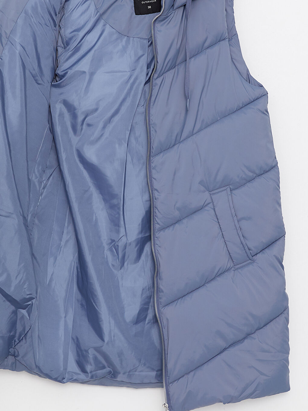 Vestă matlasată pentru Femei cu glugă, simplă-8