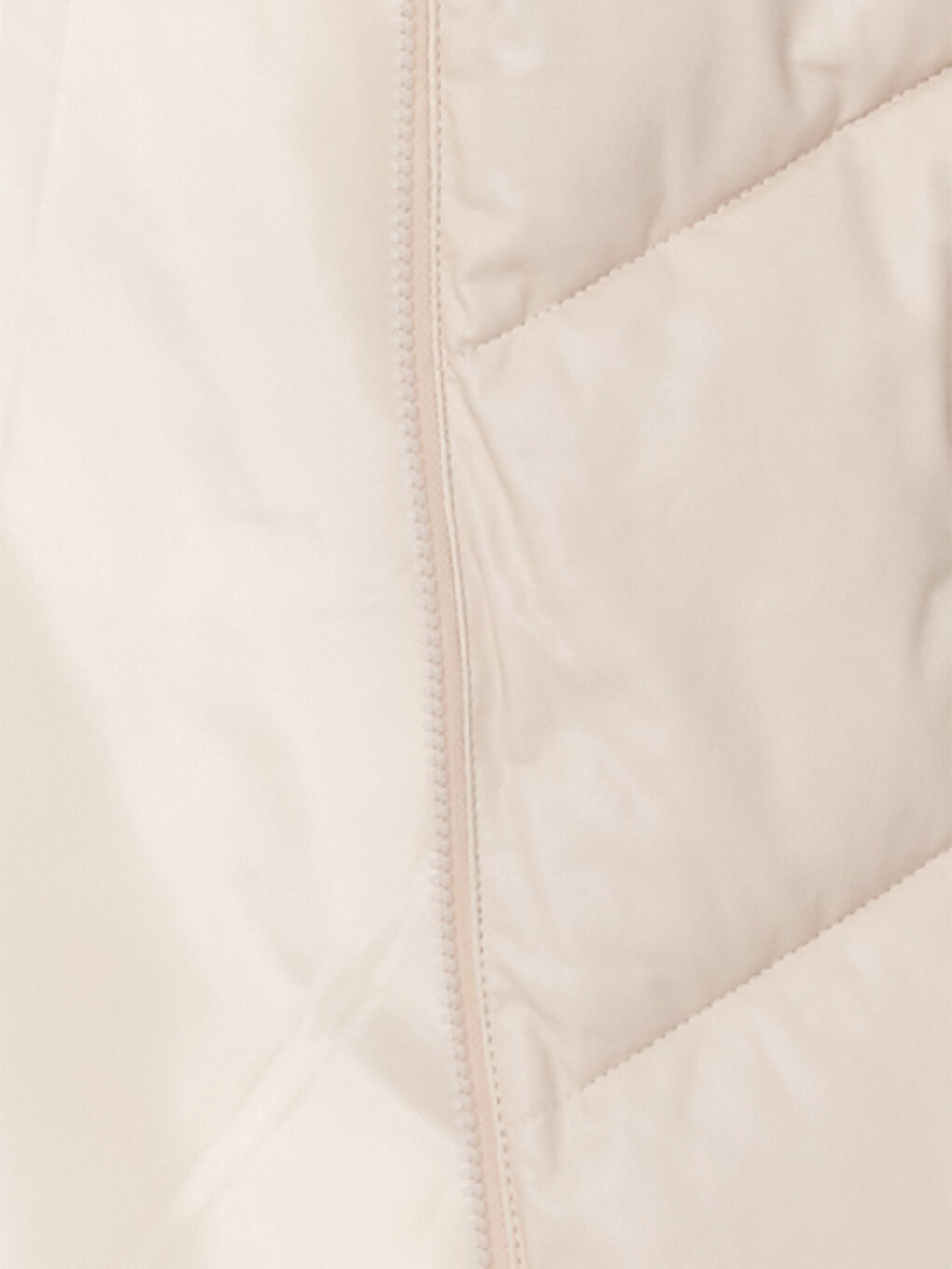 Bej Kapüşonlu Düz Deri Görünümlü Kadın Şişme Yelek-8