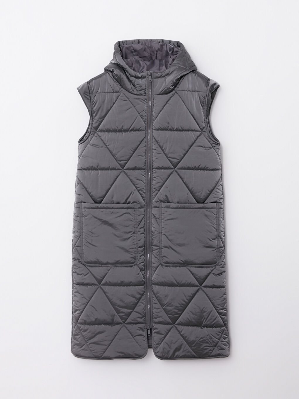 LCW Modest Hooded Collar Quilted Patterned Women's Inflatable Vest -W20104Z8-S40