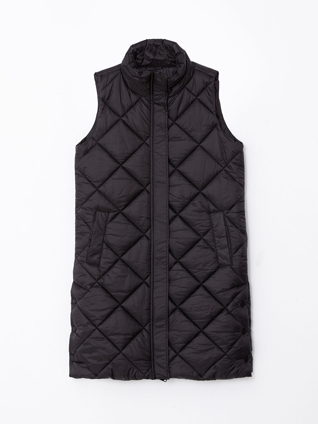 Funnel Neck Quilted Women's Puffer Gilet-6