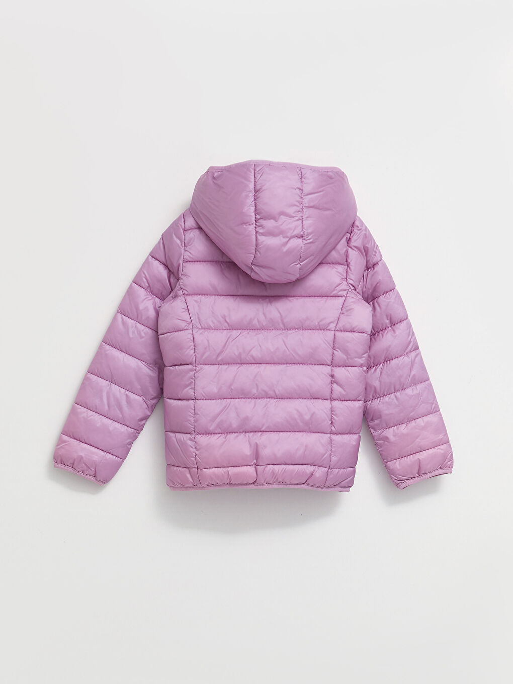 Hooded Basic Long Sleeve Girl Puffer-3