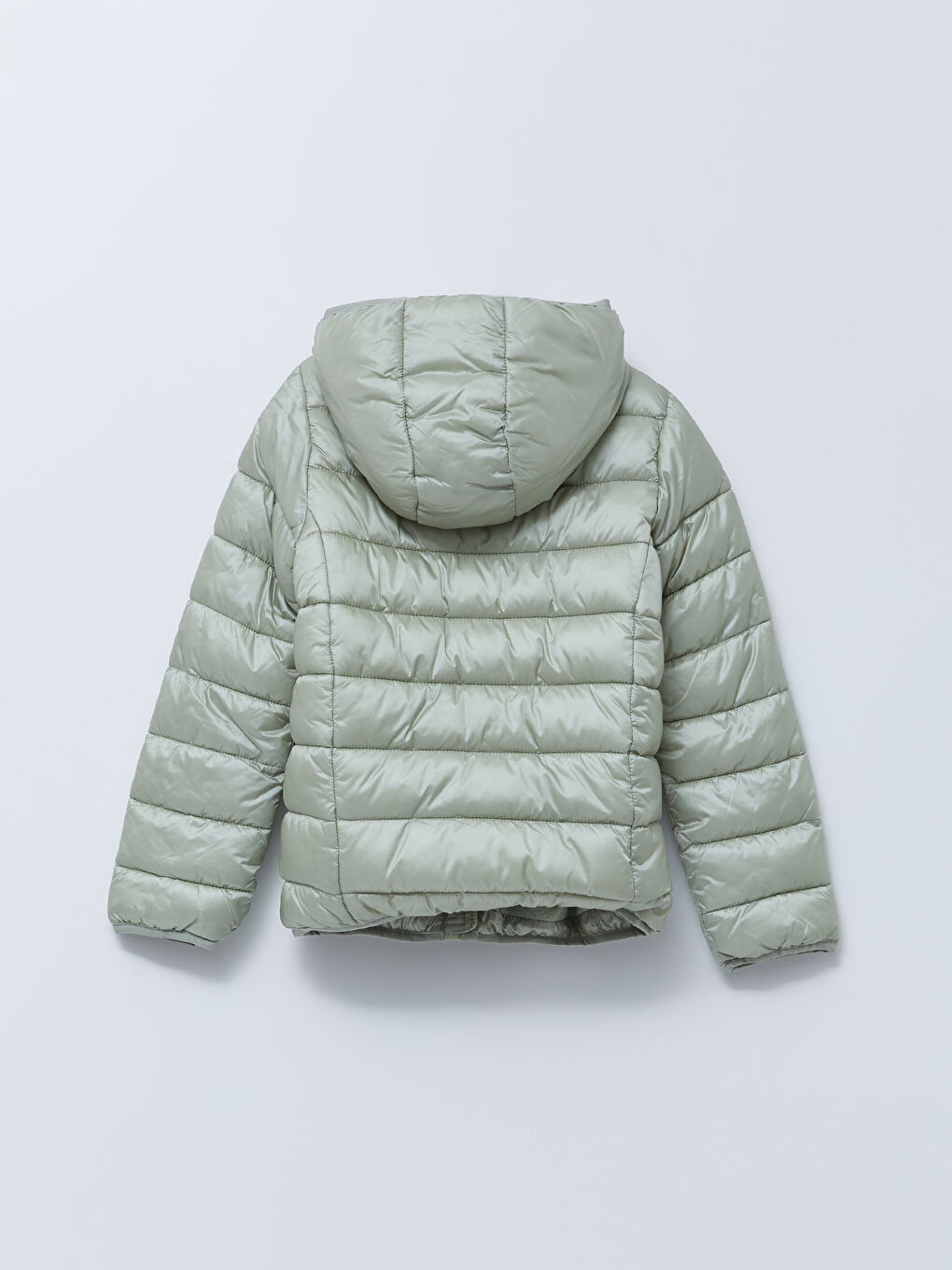 Hooded Basic Long Sleeve Girl Puffer-4