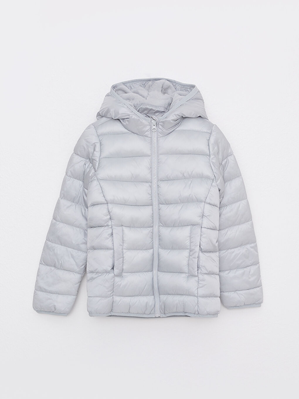 Hooded Basic Long Sleeve Girl Puffer