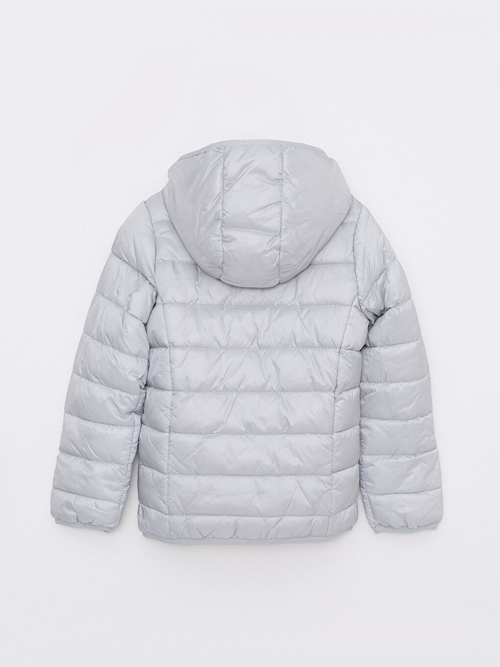 Hooded Basic Long Sleeve Girl Puffer-1