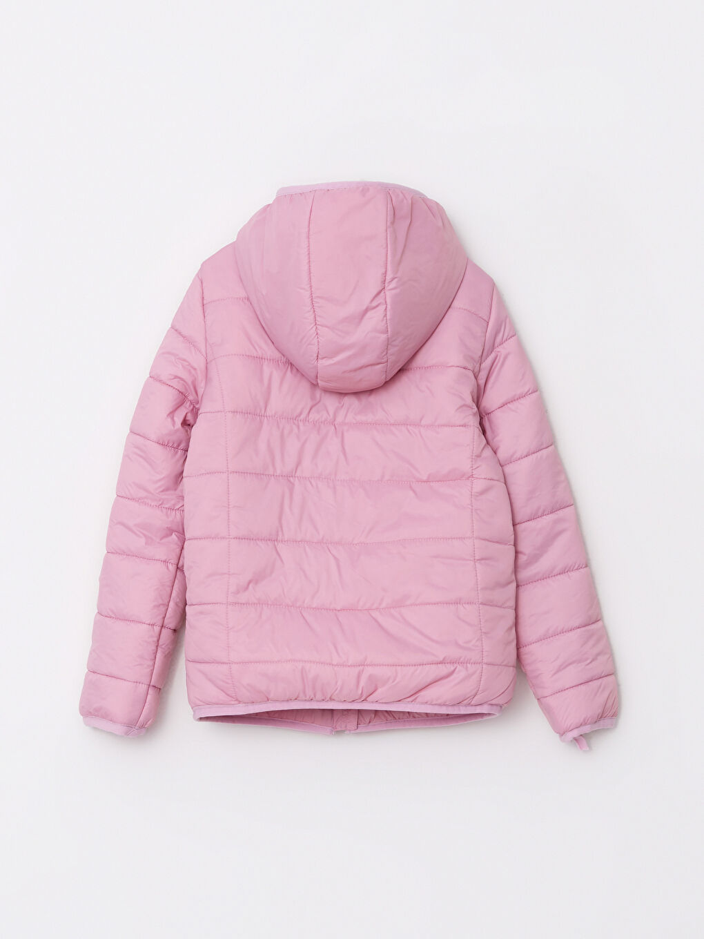 Hooded Basic Long Sleeve Girl Puffer-4