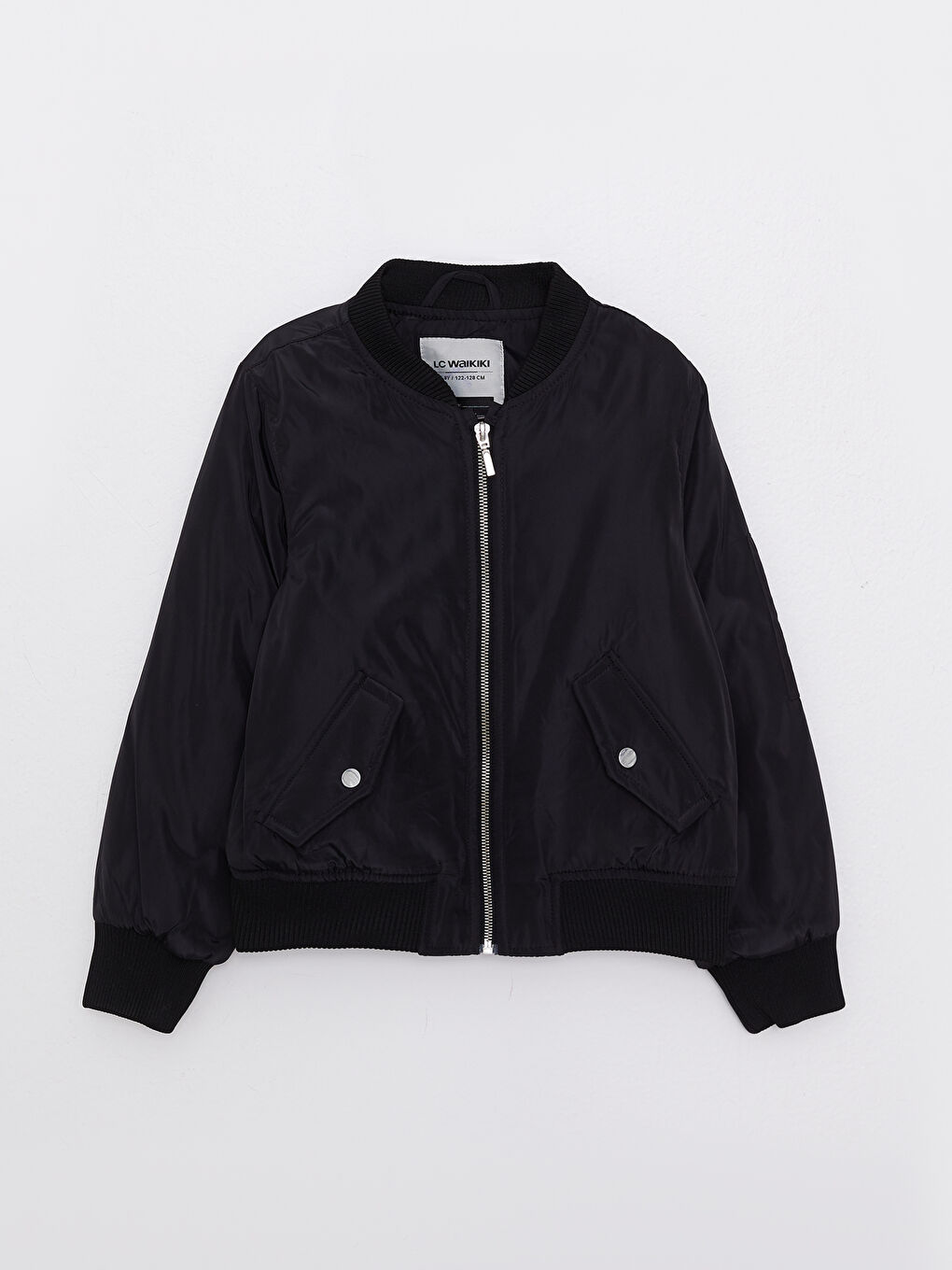 Siyah Kolej Yaka Basic Kız Çocuk Mont