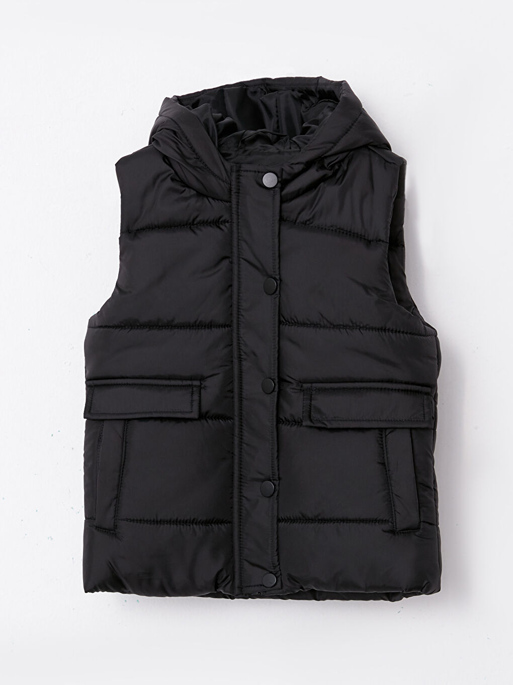 Hooded Basic Girl Down Vest
