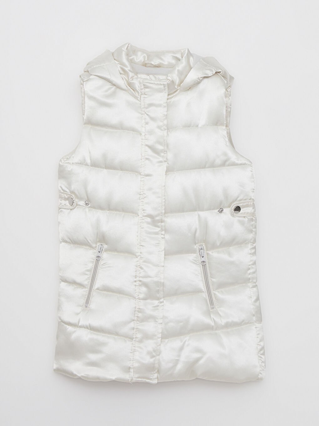 қыздарға арналған капюшонды пуховик жилет