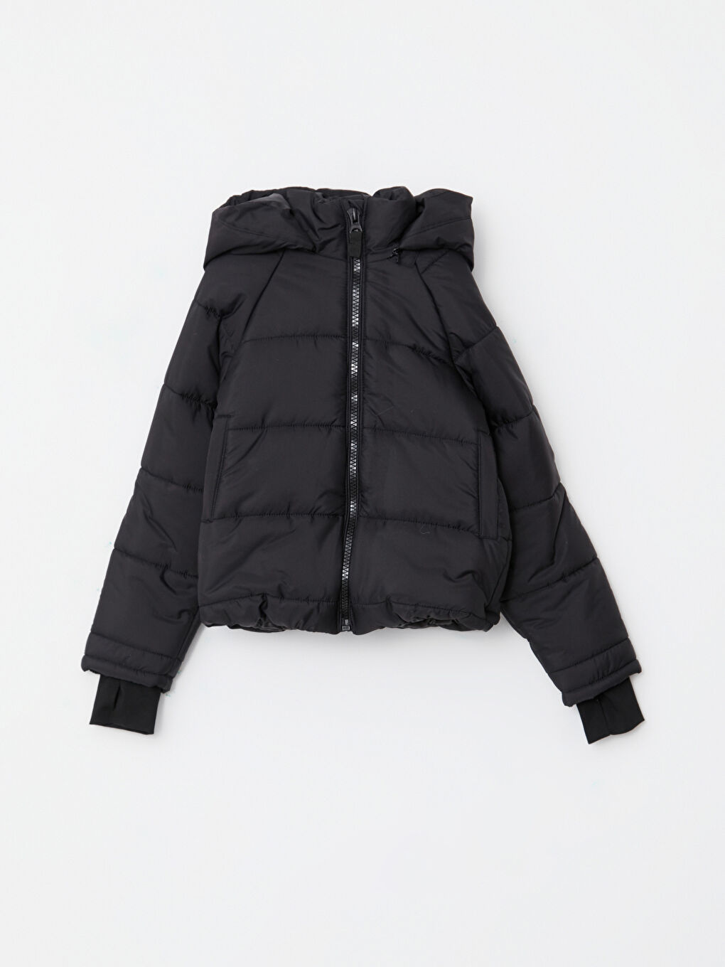 Hooded Printed Girl Puffer