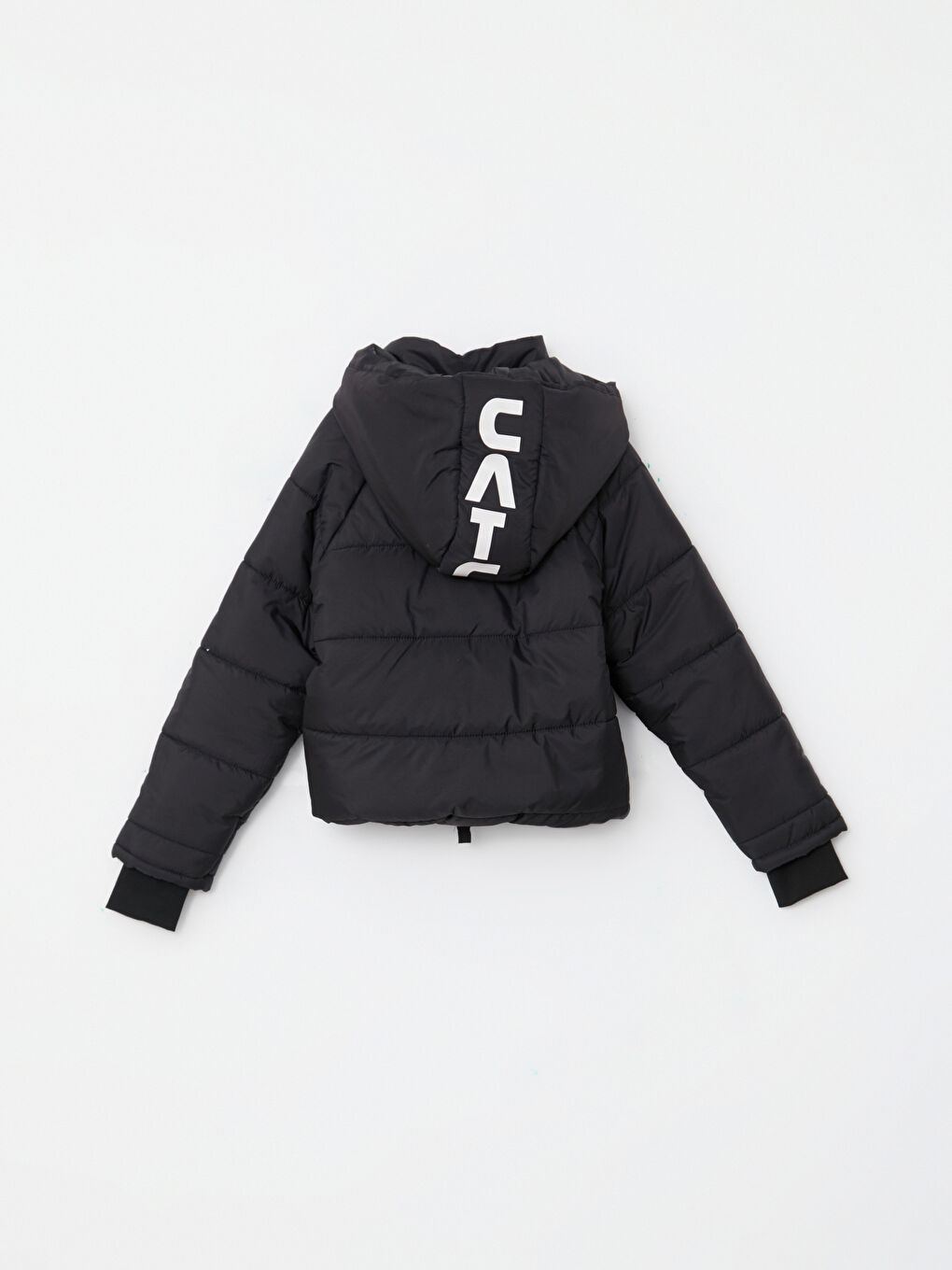 Hooded Printed Girl Puffer-3