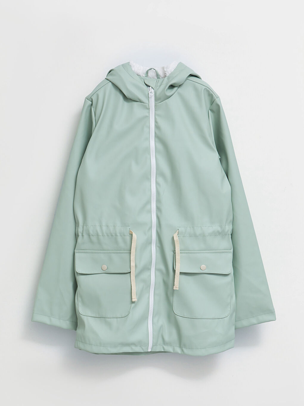 Hooded Basic Long Sleeve Girl Coat-4