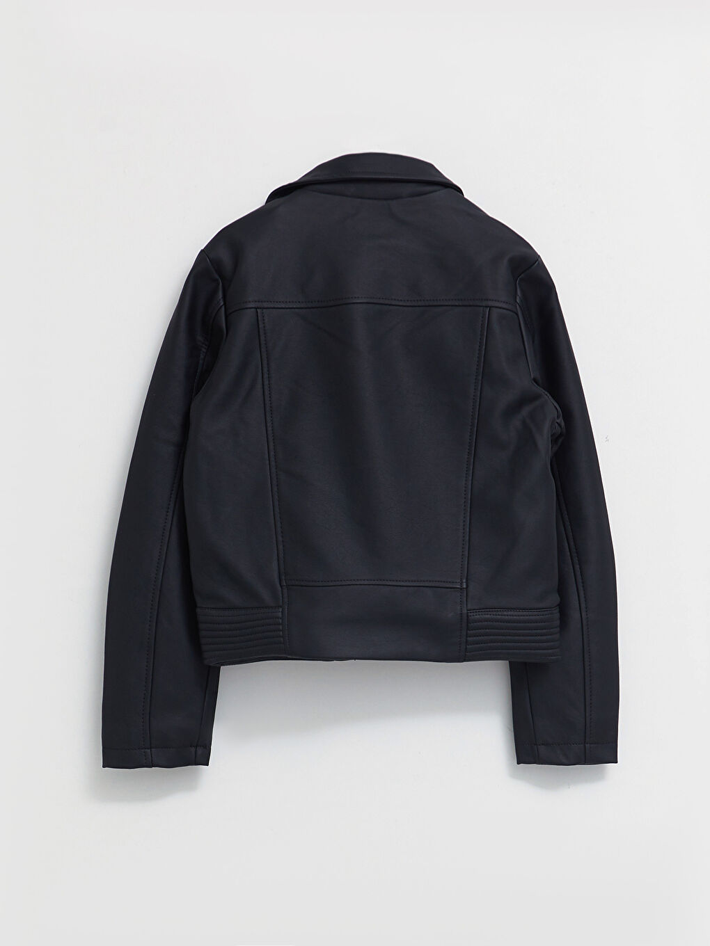 Siyah Kız Çocuk Deri Görünümlü Mont-1