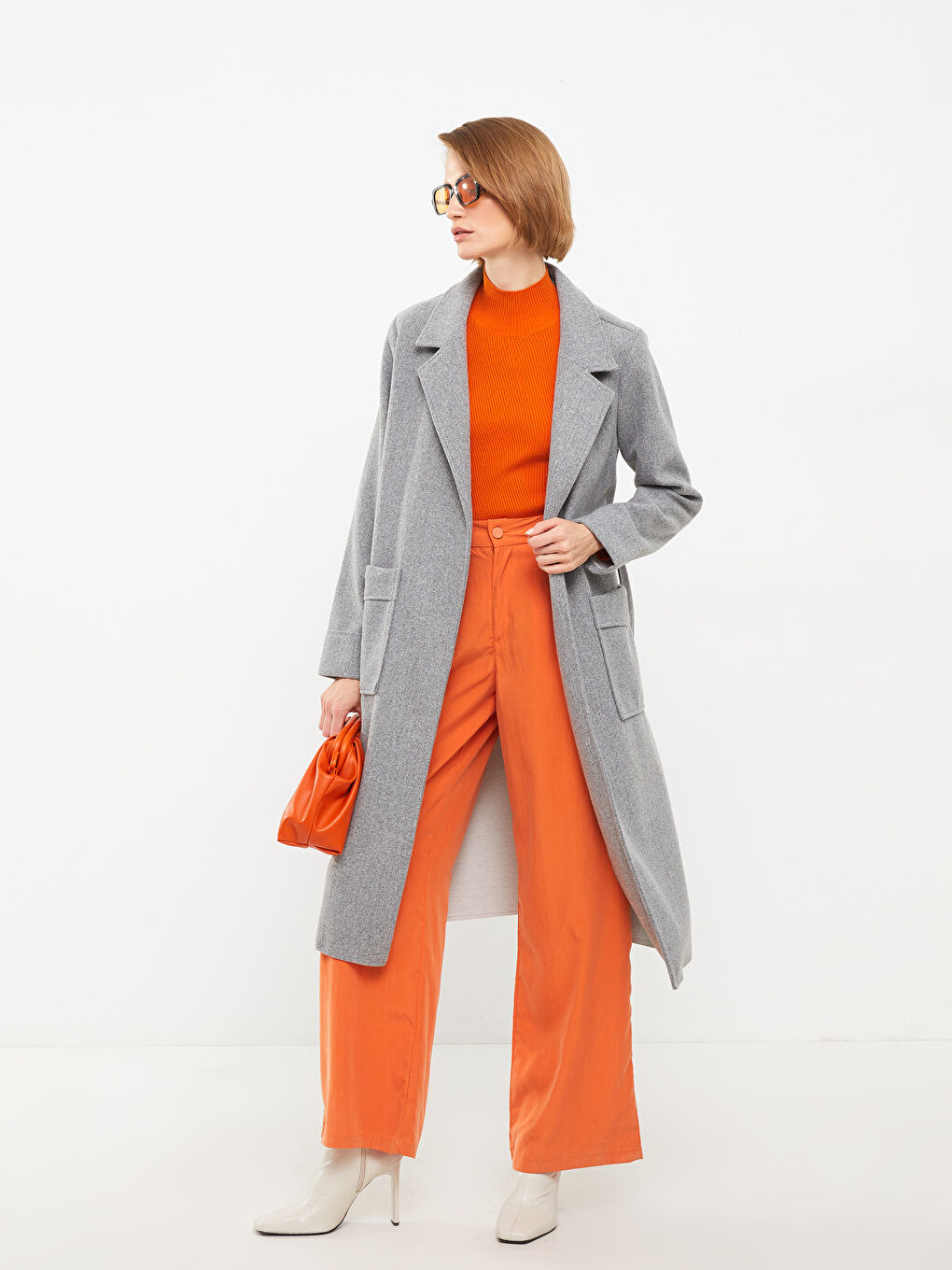 LCWAIKIKI Classic Jacket Collar Women's Cachet Overcoat -W20159Z8-LAL