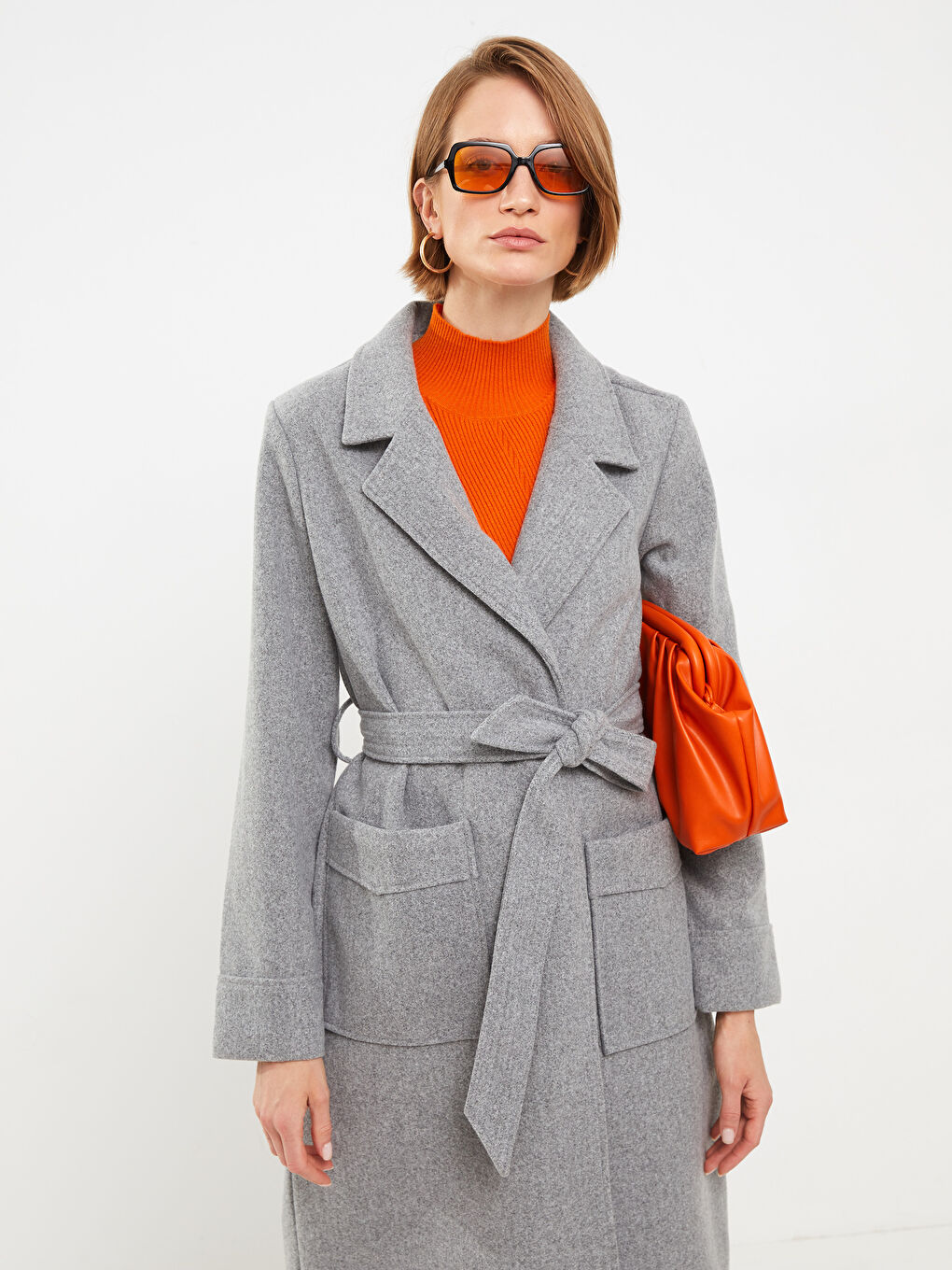 LCWAIKIKI Classic Jacket Collar Women's Cachet Overcoat -W20159Z8-LAL
