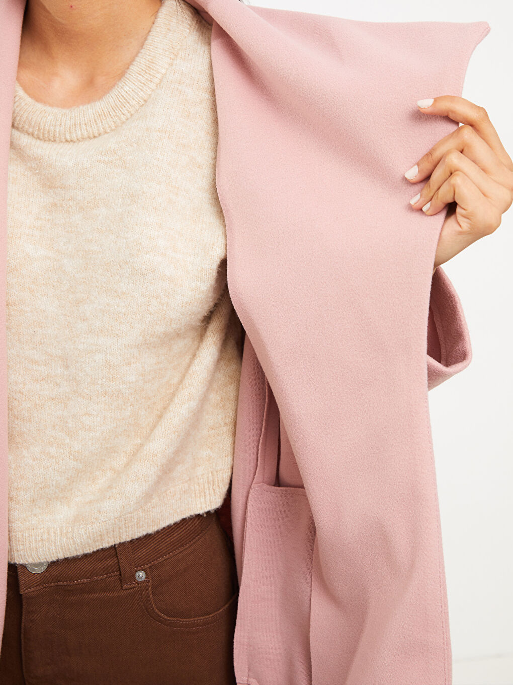 Shawl Collar Straight Long Sleeve Women's Cachet Coat-3
