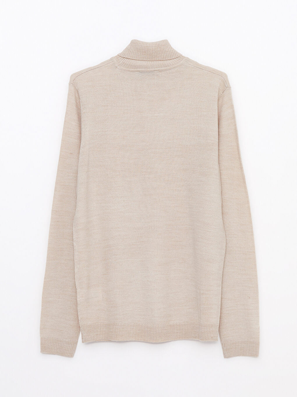 Bej Balıkçı Yaka Uzun Kollu Erkek Triko Kazak-6