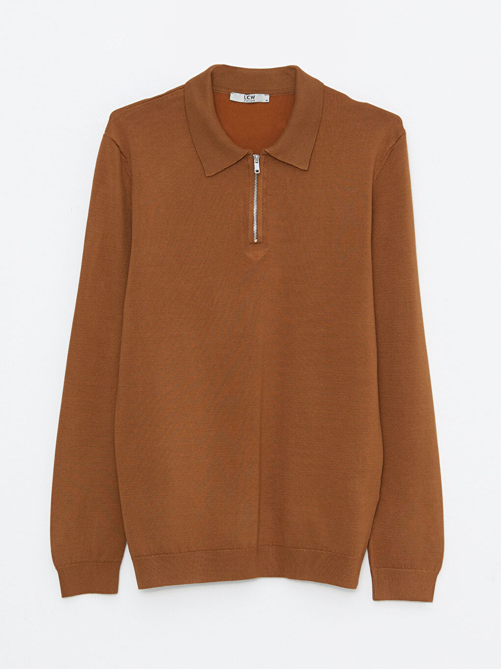 Bej Polo Yaka Uzun Kollu Erkek Triko Kazak-5