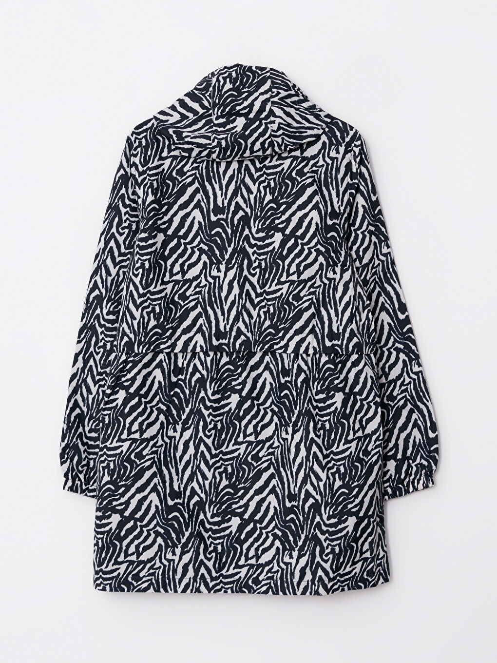 معطف واق من المطر بياقة قمع كم طويل سادة/مطبوع للسيدات-10