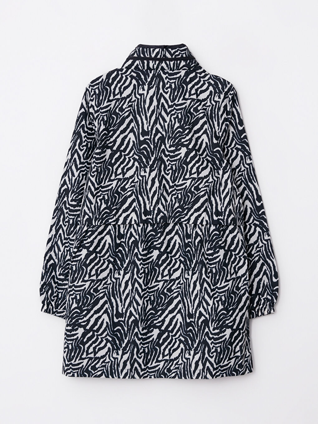 معطف واق من المطر بياقة قمع كم طويل سادة/مطبوع للسيدات-11