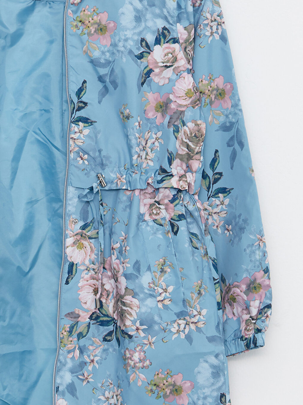 Дождевик с воротником-трубой, с принтом, с длинным рукавом для женщин-8