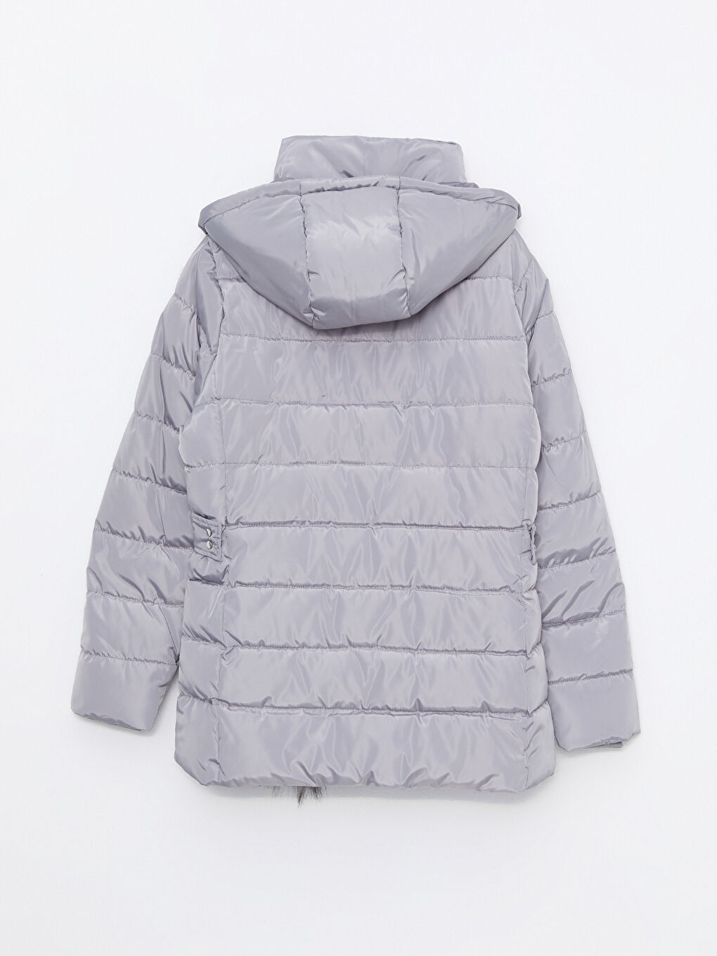 Women's Hooded Plain Puffer Coat-9