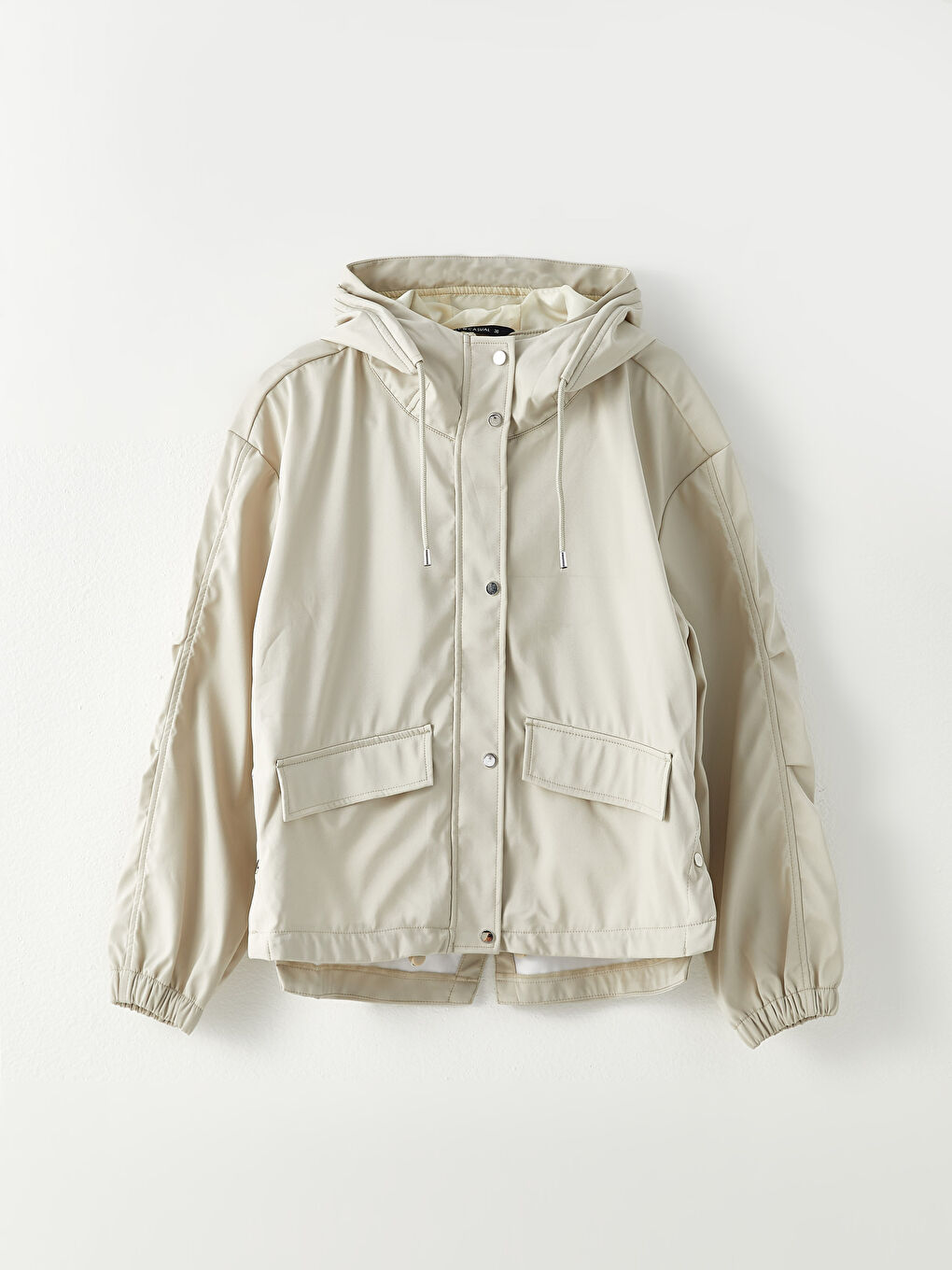 Женский однотонный дождевик с капюшоном-6