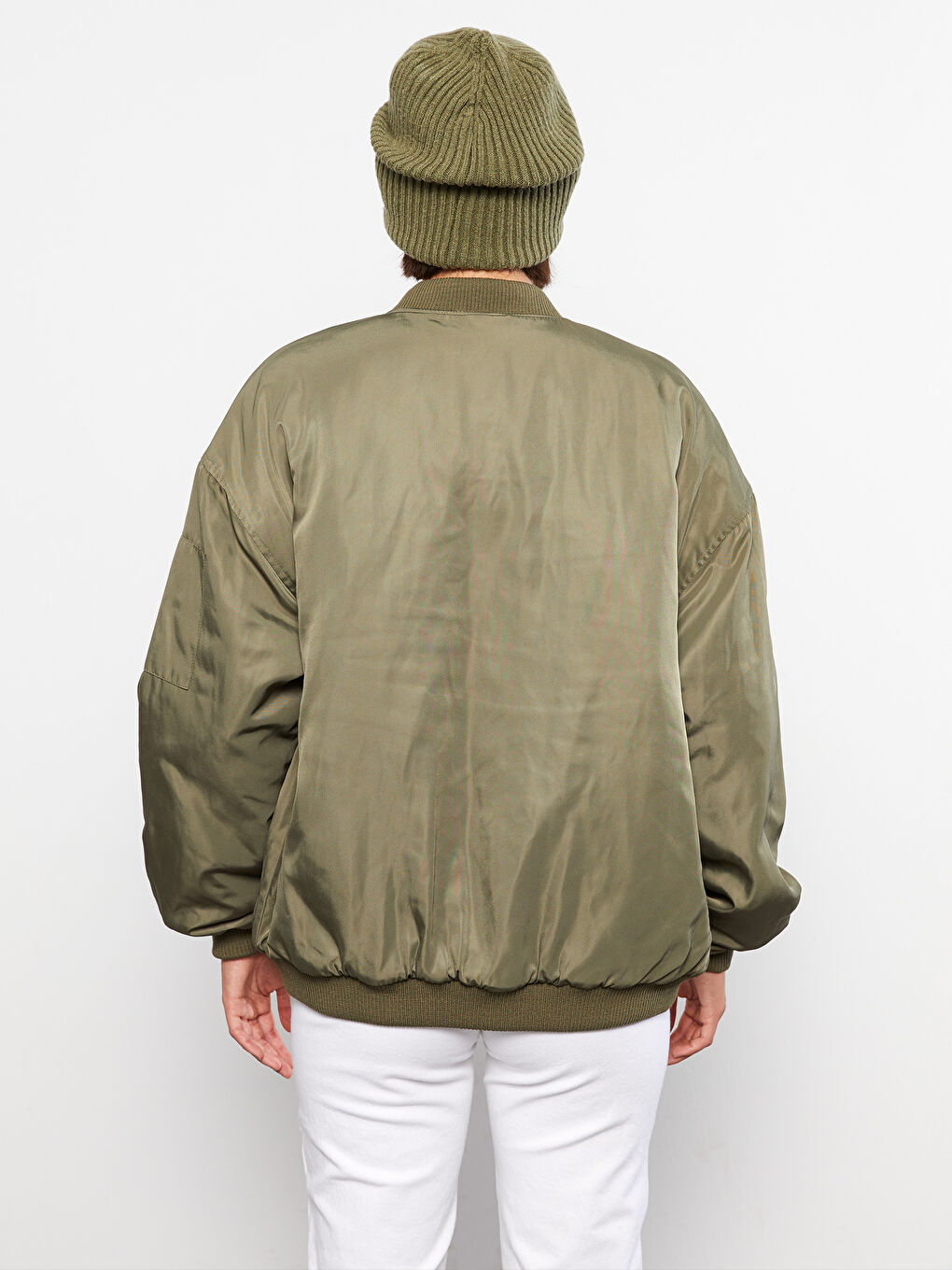 Crew Neck Straight Long Sleeve Women's Down Coat-6