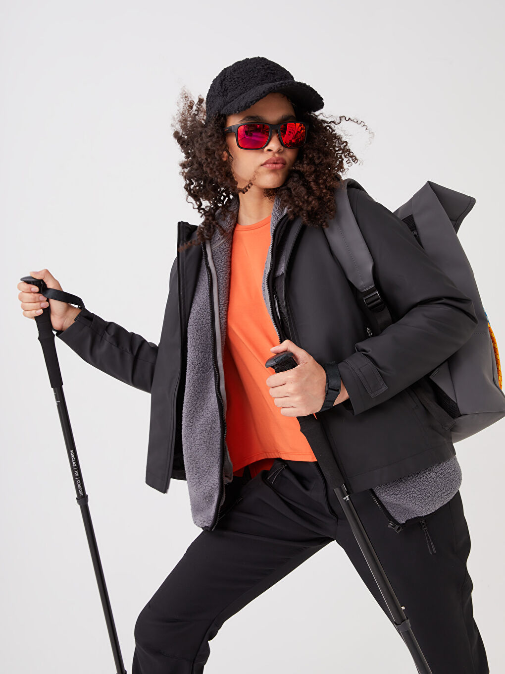 Imperméable d'extérieur à capuche imprimé à manches longues pour Femmes