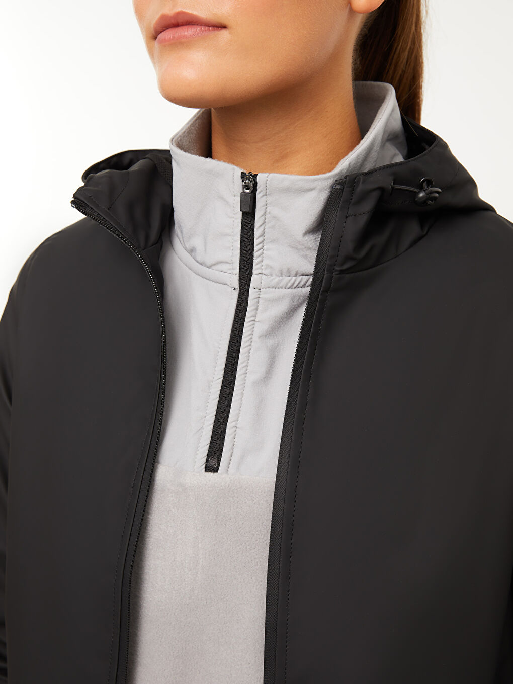 Imperméable d'extérieur à capuche imprimé à manches longues pour Femmes-9