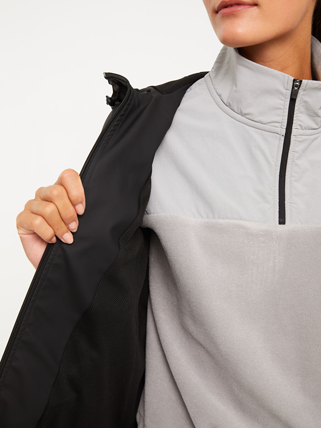 Imperméable d'extérieur à capuche imprimé à manches longues pour Femmes-10