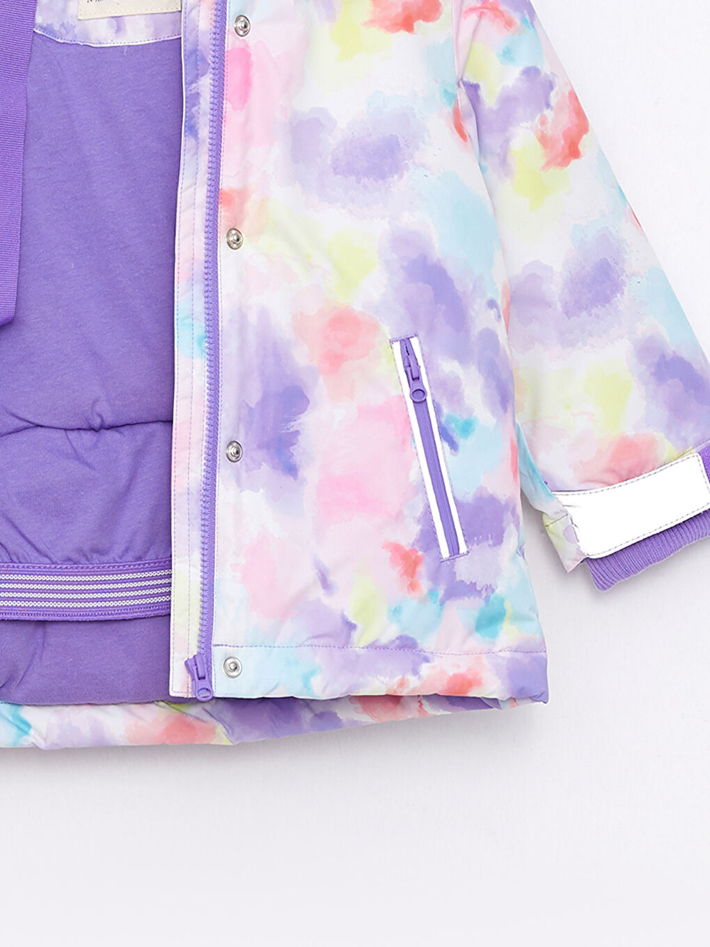 Hooded Long Sleeve Printed Baby Girl Ski Jacket-2