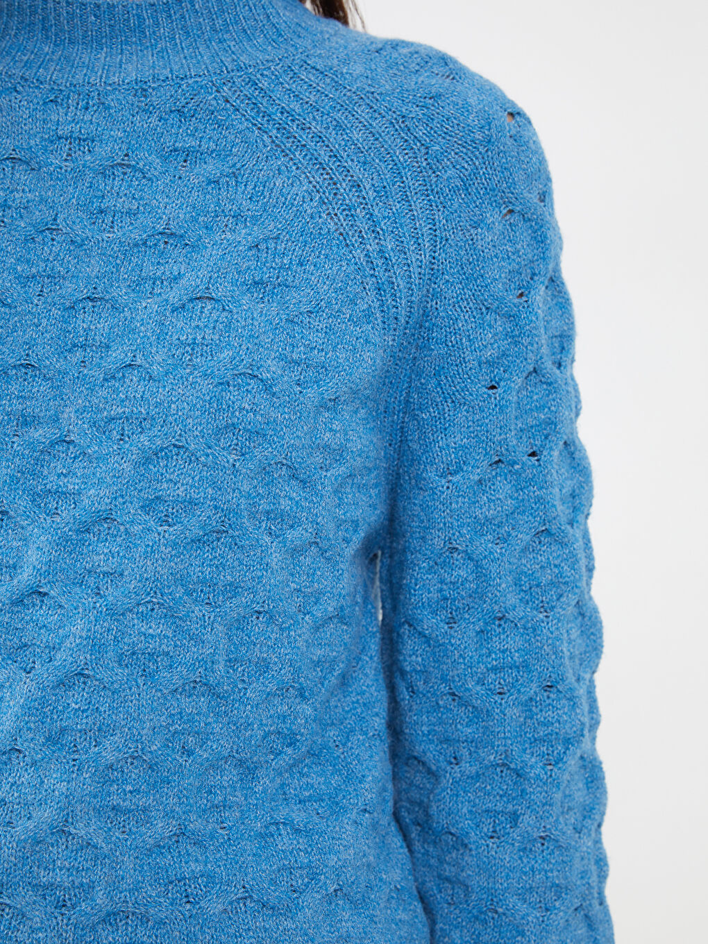 әйелдерге арналған дөңгелек жағалы өрнекті ұзын жең трикотаж жемпір-4